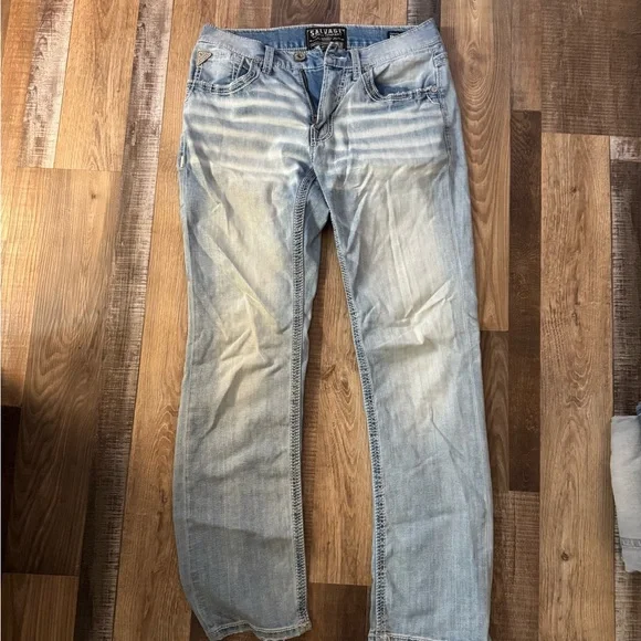Salvage Light Blue Relaxed Jeans - Picture 1 of 3
